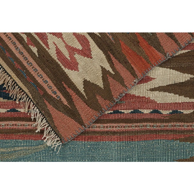 Textile Vintage Persian Bidjar Tribal Kilim in Colorful Geometric Patterns - by Rug & Kilim For Sale - Image 7 of 8