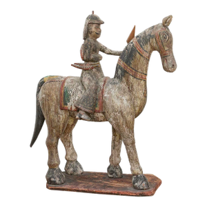 Royal Rajasthan, Antique Indian Painted Horse & Rider