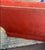 Vintage Rust Red Wingback Settee Sofa With Nailhead Trim & Carved Finials For Sale - Image 10 of 12