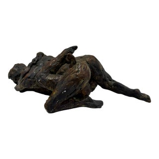 1960s Larry Mohr Bronze Lovers Sculpture Signed From Artist Estate For Sale