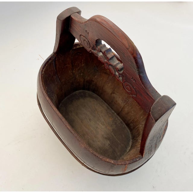 Chinese Antique 1910s Chinese Wood Water Bucket For Sale - Image 3 of 10