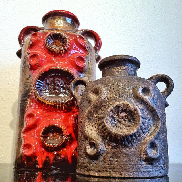 Brown Carstens Tönnieshof Brown and Pink 'Mooncrater' Vase Nr. 7952/22 For Sale - Image 8 of 8