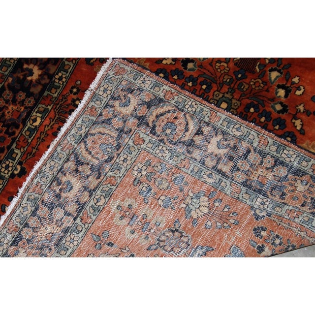 1900s, Handmade Antique Persian Sarouk Rug 3.5' X 5.5' For Sale - Image 9 of 10