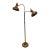 Lightolier Styled Mid-Century Modern Brass Dual Headed Floor Lamp For Sale