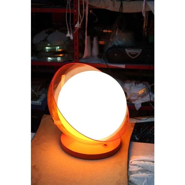 Orange Pop Art Orange White Ball Table Lamp from Guzzini, 1960s For Sale - Image 8 of 10