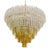 Large Early 21st Century Clear and Amber “Triedro” Murano Glass Chandelier For Sale