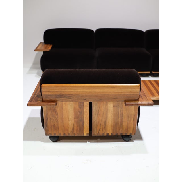 Pianura Modular Seating Group in Brown Mohair by Mario Bellini for Cassina, Italy, 1970s, Set of 7 For Sale - Image 6 of 18