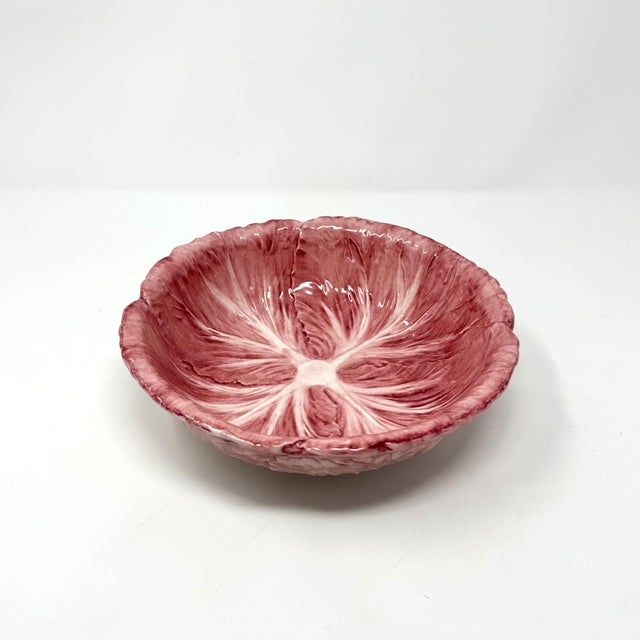 Traditional Radicchio Hand-Painted Ceramic Soup Bowls, Set of 4 — The Mane Lion, Made in Italy For Sale - Image 3 of 4