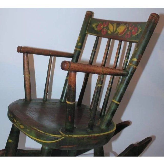 19thc Original Paint Decorated Pa. Child’s Rocking Chair | Chairish