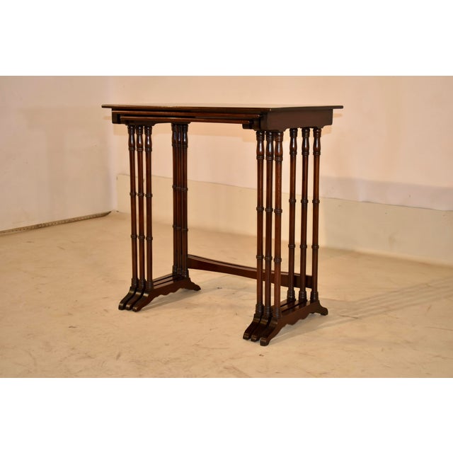 Period Edwardian Mahogany Set of Three Nesting Tables, Circa 1920 For Sale - Image 4 of 10