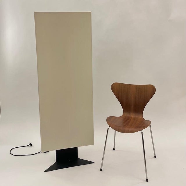 Accademia Floor Lamp in Black Structured Steel and White Jersey Fabric by Cini Boeri for Artemide, Italy, 1978 For Sale - Image 11 of 15