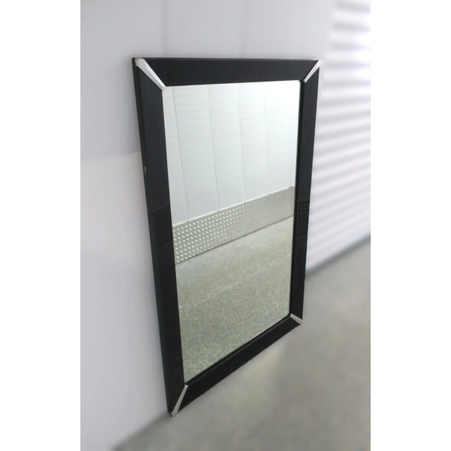 Carolina Mirror Company Art Deco Wall Mirror With Black Glass Frame For Sale - Image 4 of 8