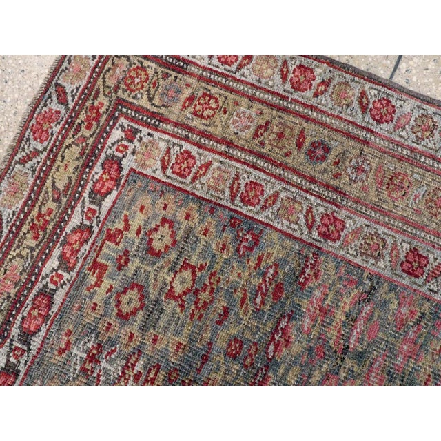 Early 20th Century Galerie Shabab Collection Early 20th Century Persian Kurdish Bidjar Throw Rug For Sale - Image 5 of 6