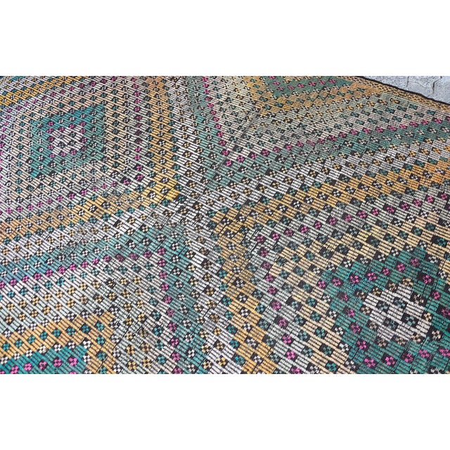 1960s 1960s Vintage Handmade Kilim Rug For Sale - Image 5 of 11