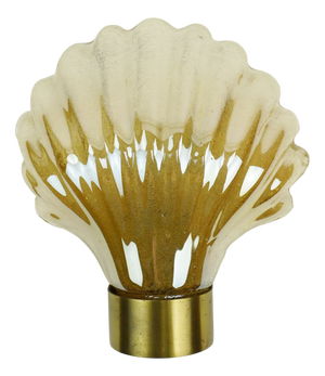 Mid-Century Modern Hollywood Regency Style Wall Sconce with Shell-Shaped Lustrous Glass Shade, 1960s