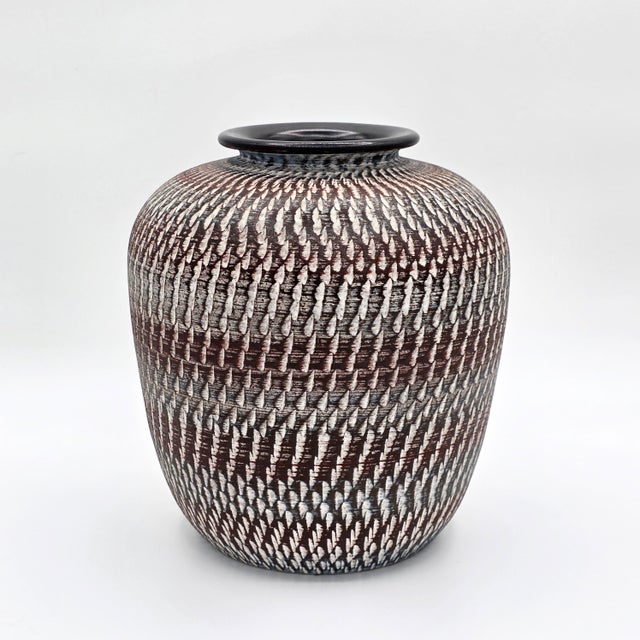 Ceramic Dumler Breiden Dee-Cee West German Sgraffito Pottery Vase For Sale - Image 7 of 8