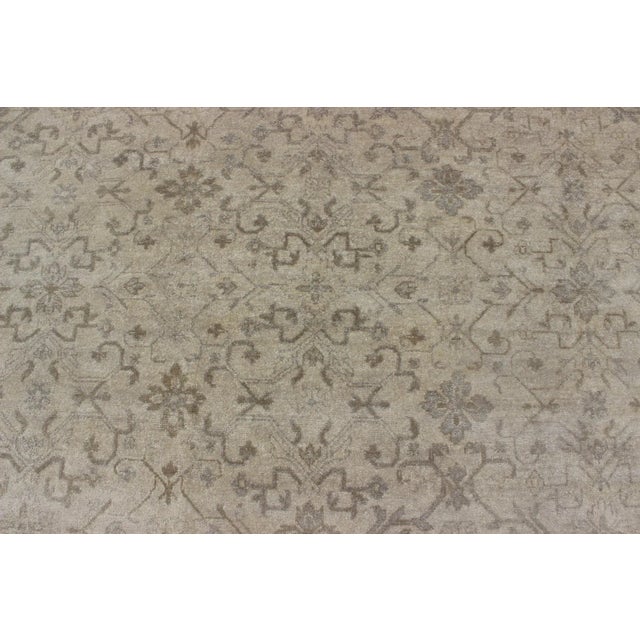 Textile 12' X 16' Modern Hand-Knotted Khotan Rug With Geometric Pattern in Taupe and Gray Tones For Sale - Image 7 of 12