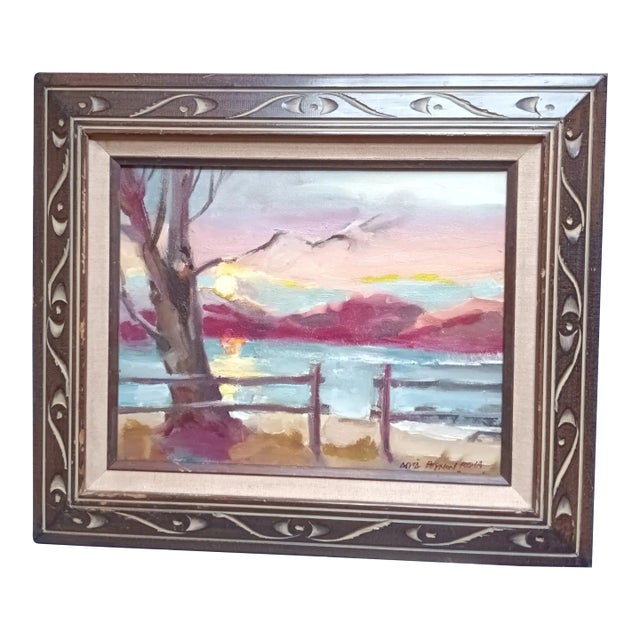 Unicorn Autumn, Original Oil Painting, Framed For Sale