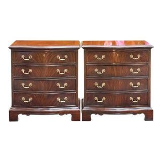 Drexel Heritage Heirlooms Flame Mahogany Pair of Chests/ Nightstands For Sale