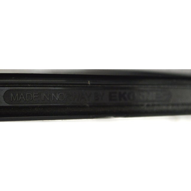 Ekornes Black Leather Stressless Lounge Chair With Ottoman For Sale - Image 12 of 12