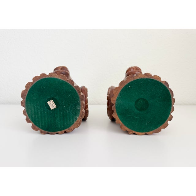 Carved Wood Rams Head Bookends by Sarreid Spain 1970s - A Pair For Sale - Image 9 of 11