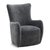 Cool slate blue-grey velvet accent chair with a softly textured finish and a tailored silhouette. This modern wingback...