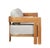 Paradiso Outdoor Solid Teak Wood Love Seat - Gray Fabric For Sale - Image 9 of 11
