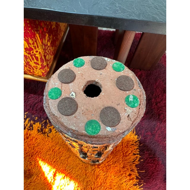 1970s Monumental Vintage Brutalist Studio Pottery Cylinder Vase For Sale - Image 11 of 11