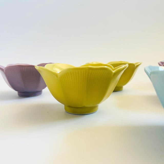 Colorful Pastel Lotus Bowls by Lillian Vernon - Set of 6 For Sale - Image 9 of 12