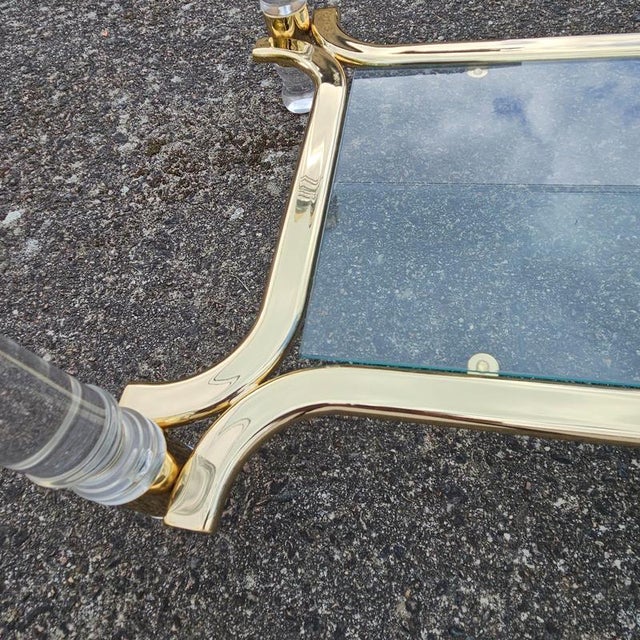Italian Two-Tier Coffee Table in Glass, 1980s For Sale - Image 13 of 16