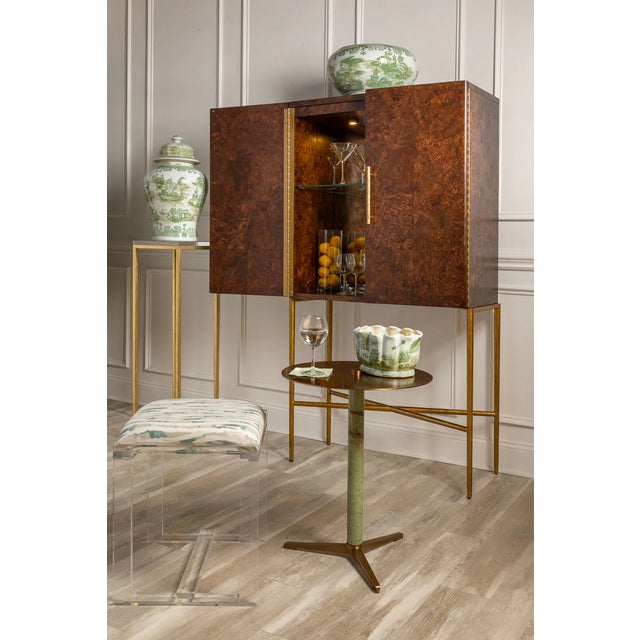 Whiskey Burlwood Bar Cabinet For Sale In Chicago - Image 6 of 10