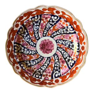 Antique Early 19th Century English Worcester Flight Barr Porcelain Plate in the Queen Charlotte Pattern
