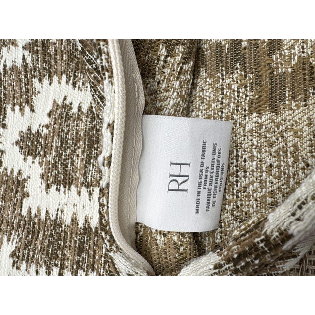 Brown Rh Restoration Hardware Nazaré Block Print Pillow Cover 20" × 20" Square For Sale - Image 8 of 14