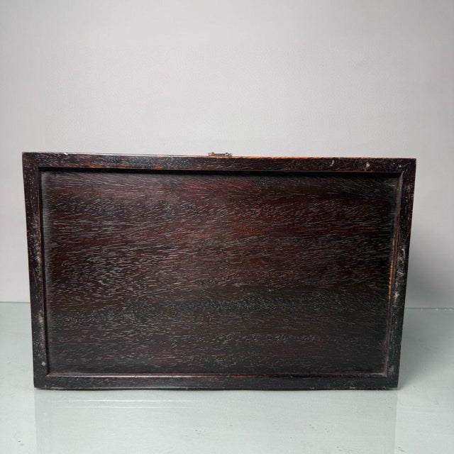 Wood Carved Rosewood Dragon Chest Box, Chinese Keepsake Box For Sale - Image 7 of 9