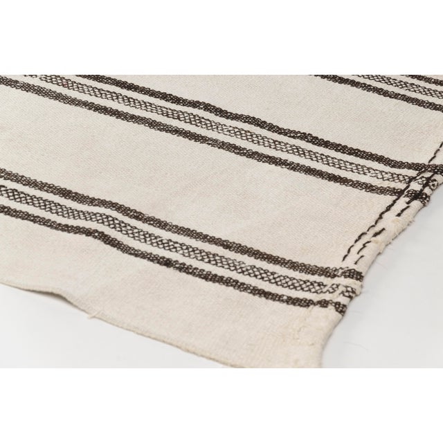 Oushak Anatolian Wool Stripe Kilim Rug For Sale - Image 4 of 9