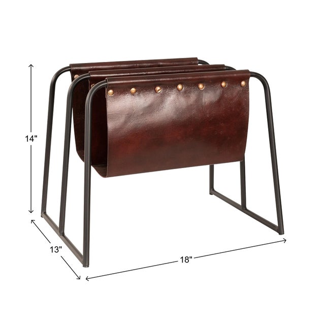 Arlo Leather Double Magazine Holder For Sale - Image 9 of 10