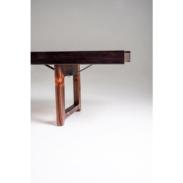 Gold Krobo Bench by Torbjørn Afdal for Mellemstrands Trevareindustri, Norway, 1960s For Sale - Image 8 of 13