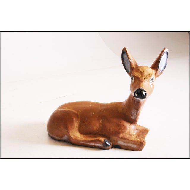 Vintage Weathered Concrete Deer Statue Chairish