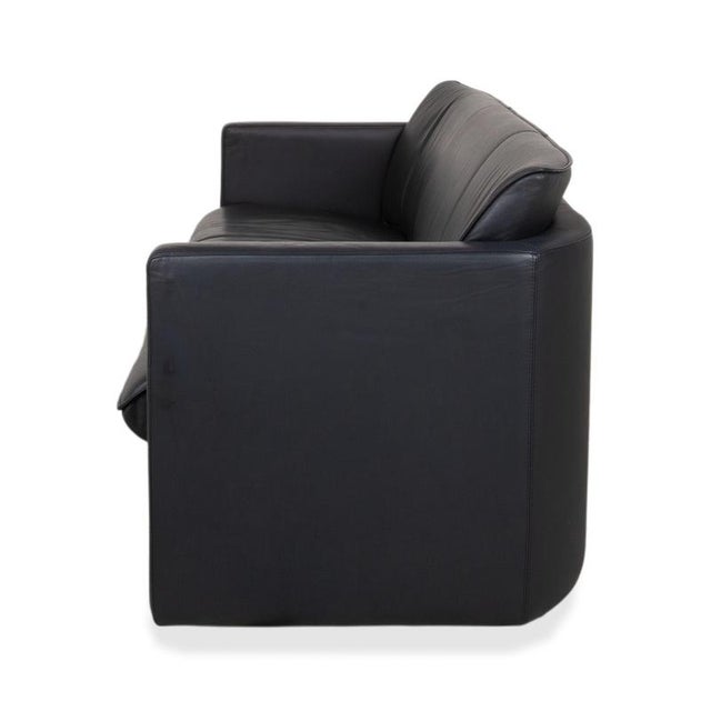 Dark Blue Leather 3-Seater Sofa from Leolux For Sale - Image 11 of 12