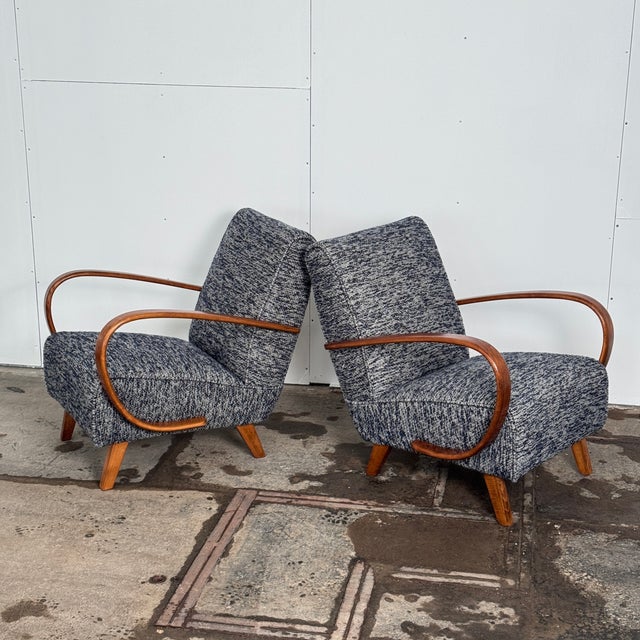 Czechoslovakian Art Deco Type C Armchairs by Jindřich Halabala for Up Závody, 1930s, Set of 2 For Sale - Image 10 of 16