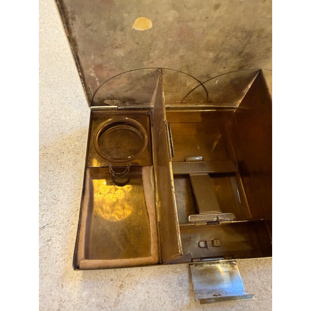 Metal Multi Compartment Brass Box For Sale - Image 7 of 9