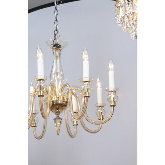 1960s Scintillating 8-Light Venetian Glass Chandelier For Sale - Image 4 of 12