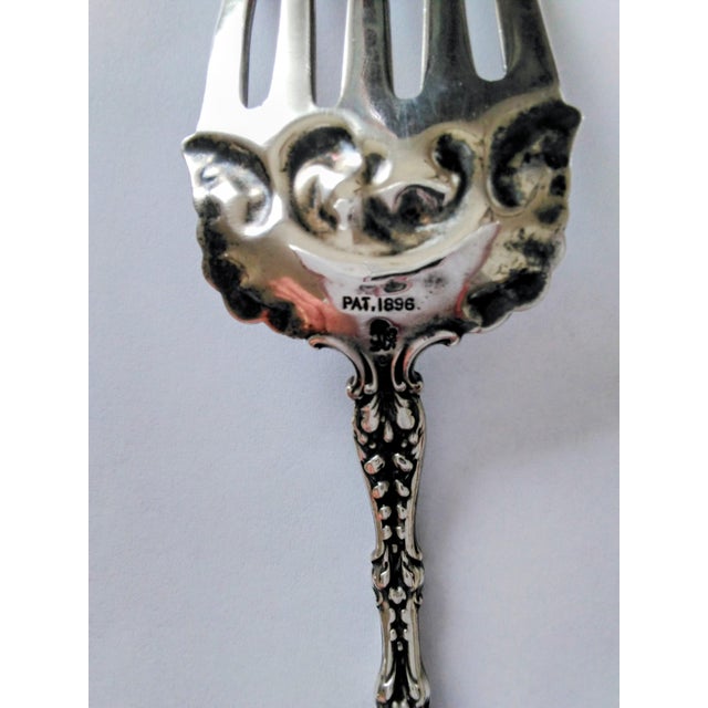 Metal Late 19th Century Victorian Dresden by Whiting Sterling Silver Five-Tine Fork For Sale - Image 7 of 7