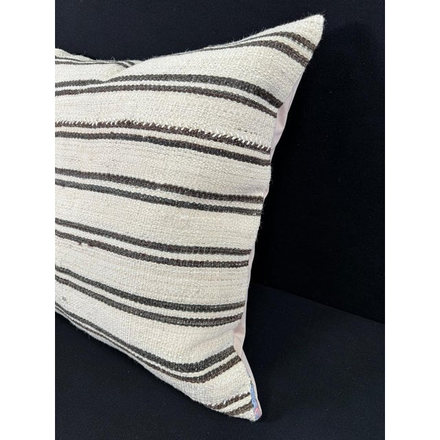 Contemporary Turkish Hemp Pillow Cushion Natural Beige Brown Pillow Cushion Cover 24"x24" For Sale - Image 3 of 4