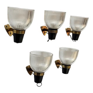 Mid-Century Modern Italian LP5 Wall Lamps by Dominioni for Azucena, 1960s, Set of 5 For Sale