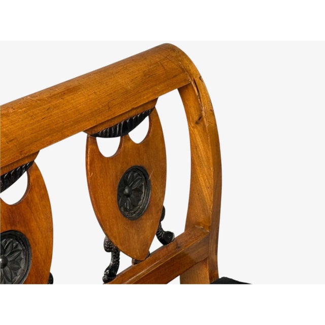 Biedermeier Style, Fruitwood, Black Fabric, Daybed, Usa, 19th Century For Sale - Image 13 of 15