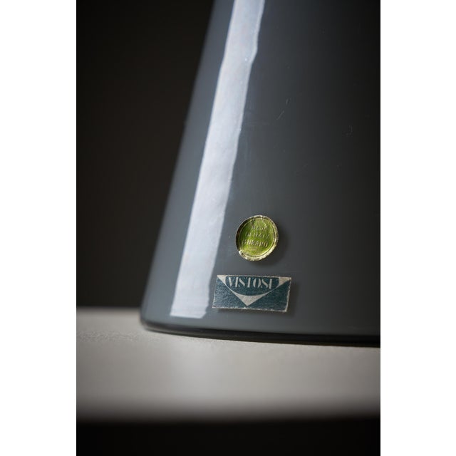 Gray Vintage Italian Glass Mushroom Table Lamp from Vistosi, 1960 For Sale - Image 8 of 14