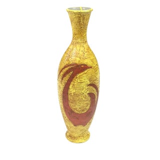 Large Phoenix Motif Handmade Vase from Illes, 1970s For Sale