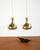 Perforated brass ceiling lamps with an organic profile and dotted light diffusion. Attributed to Hans-Agne Jakobsson for...