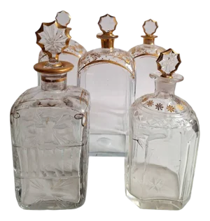 Baroque Liquor Bottles, Set of 5